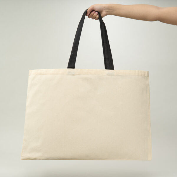 Bolsa de Algodón con manilla negra 40×60 cm